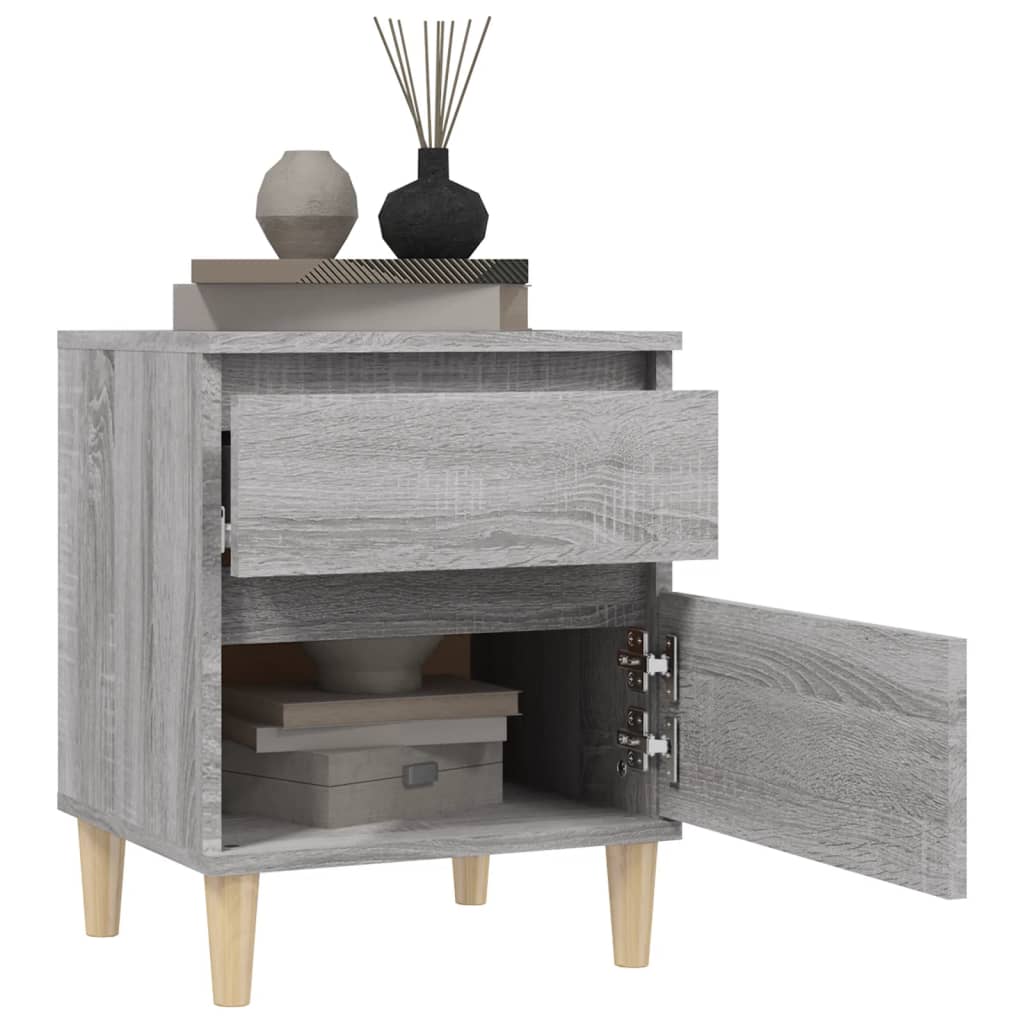 Bedside Table Gray Sonoma 40x35x50 cm