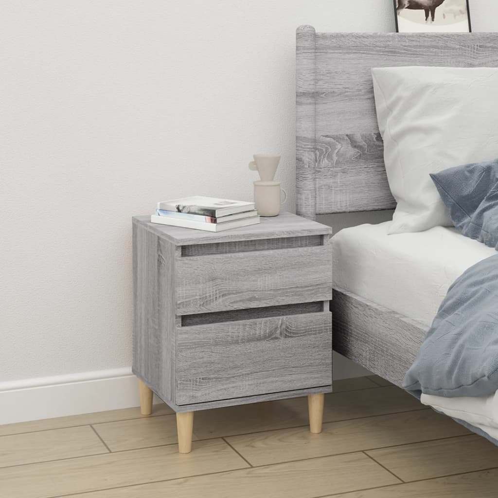 Bedside Table Gray Sonoma 40x35x50 cm