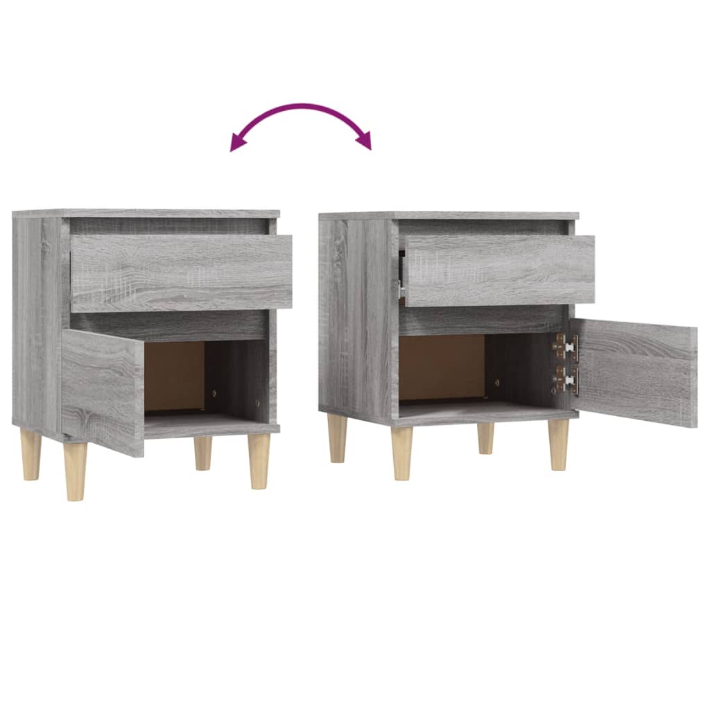 Bedside tables 2 pcs. Gray Sonoma 40x35x50 cm