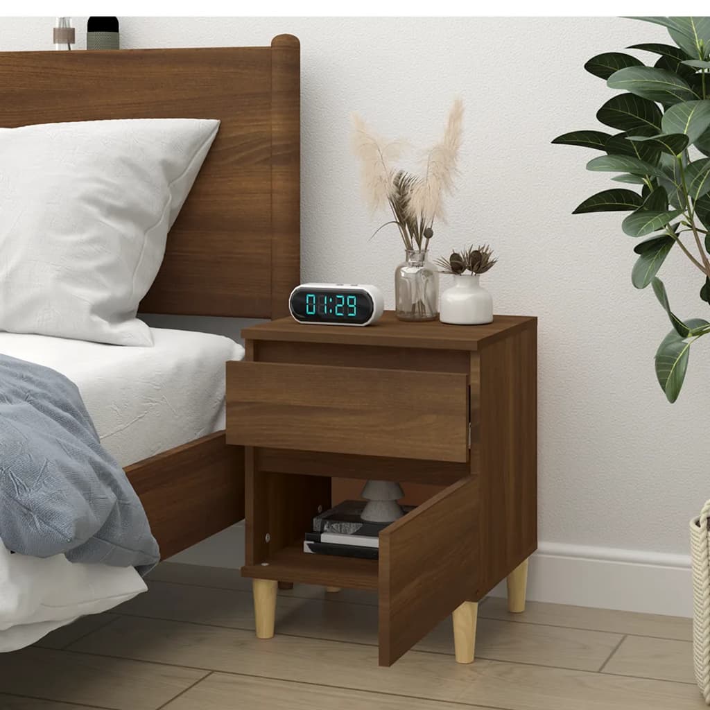 Bedside table brown oak look 40x35x50 cm