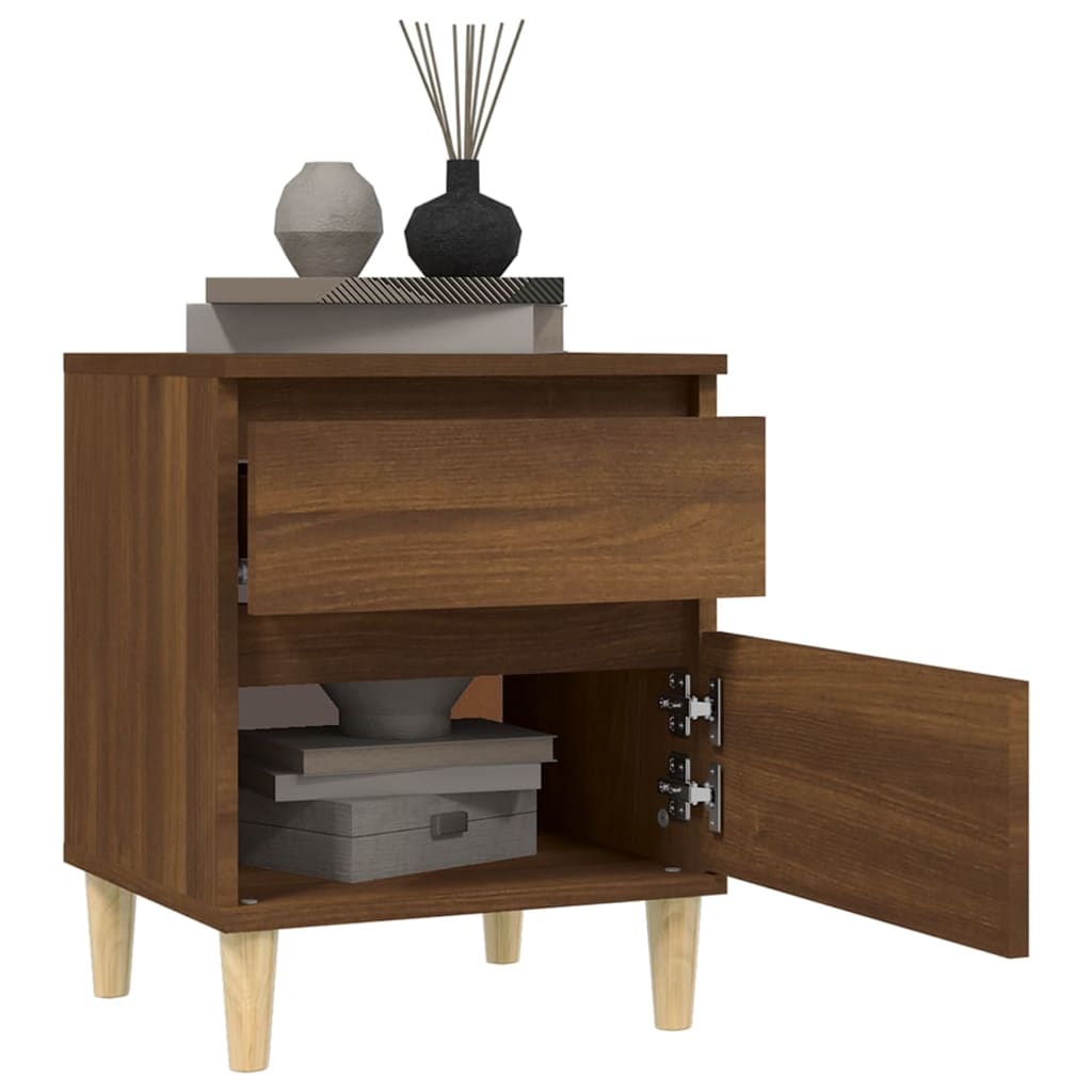 Bedside table brown oak look 40x35x50 cm