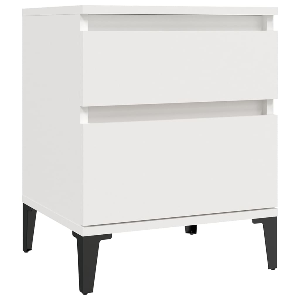 Bedside Table White 40x35x50 cm