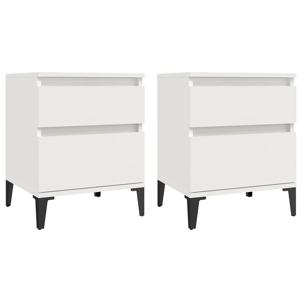 Bedside tables 2 pcs. White 40x35x50 cm