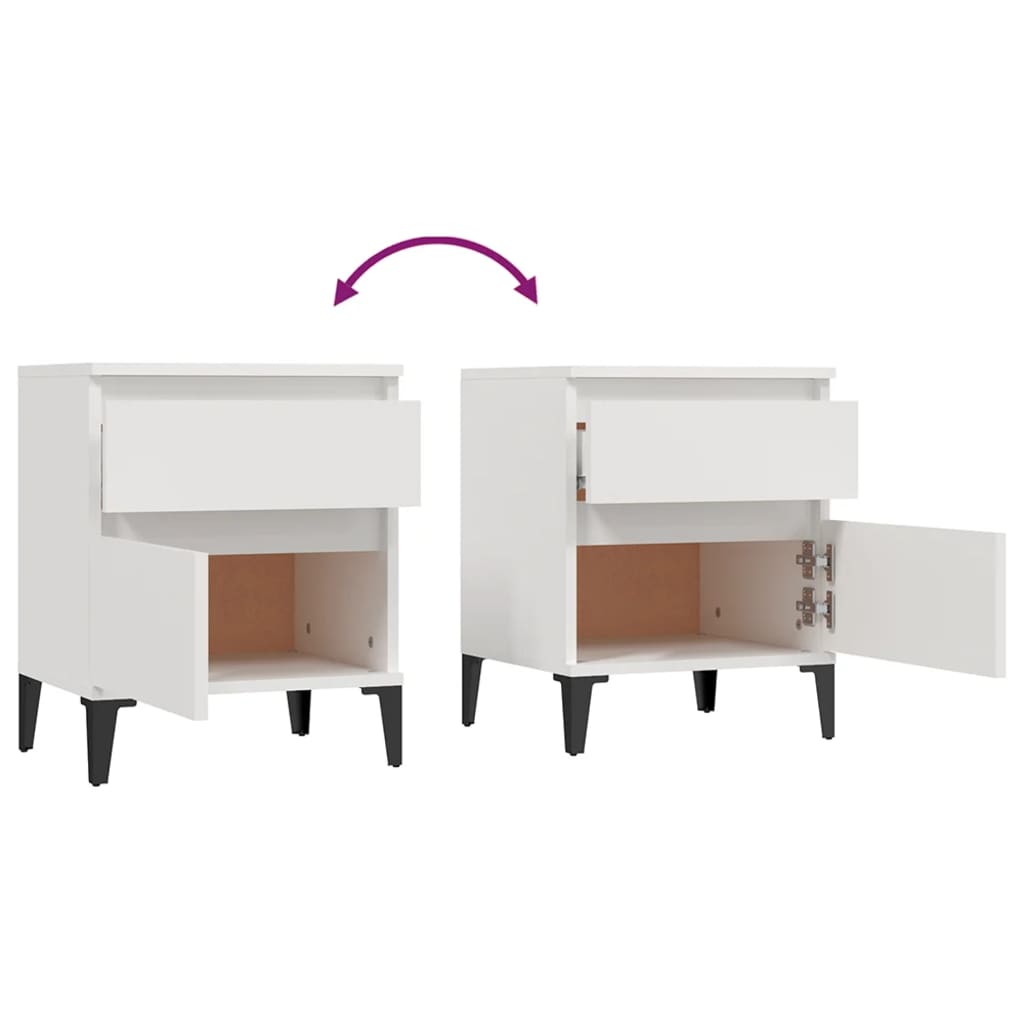 Bedside tables 2 pcs. White 40x35x50 cm