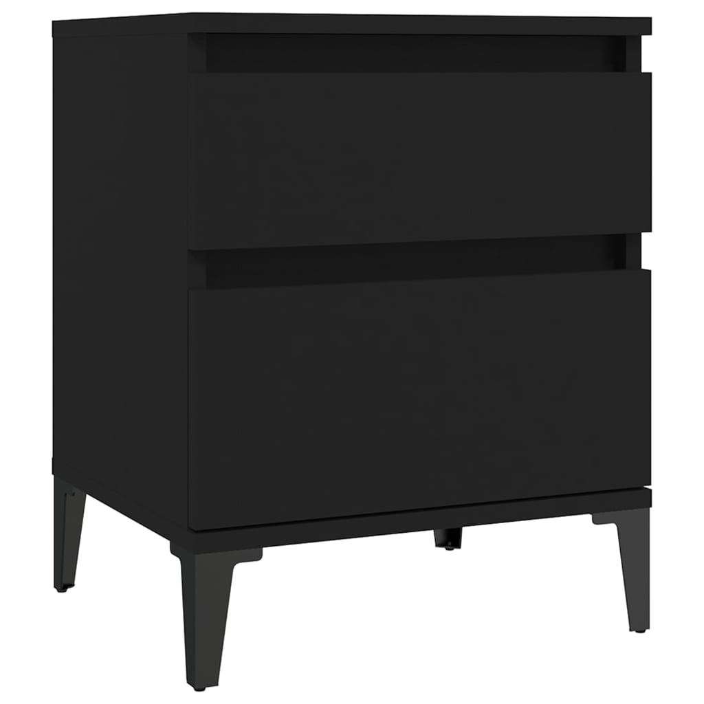 Bedside Table Black 40x35x50 cm