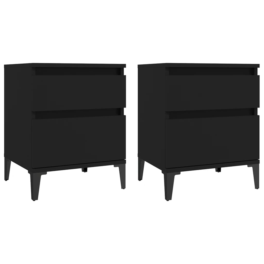 Bedside tables 2 pcs. Black 40x35x50 cm