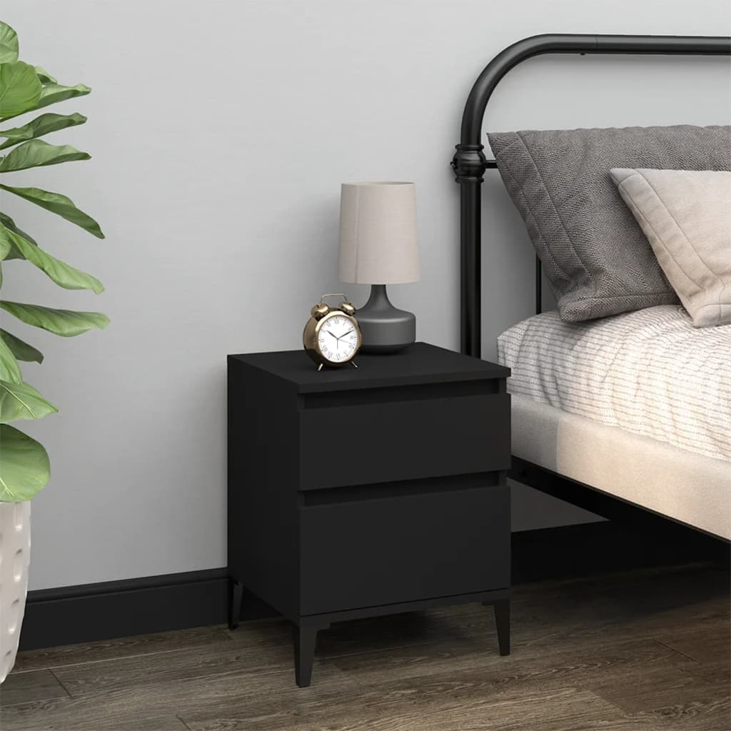 Bedside tables 2 pcs. Black 40x35x50 cm