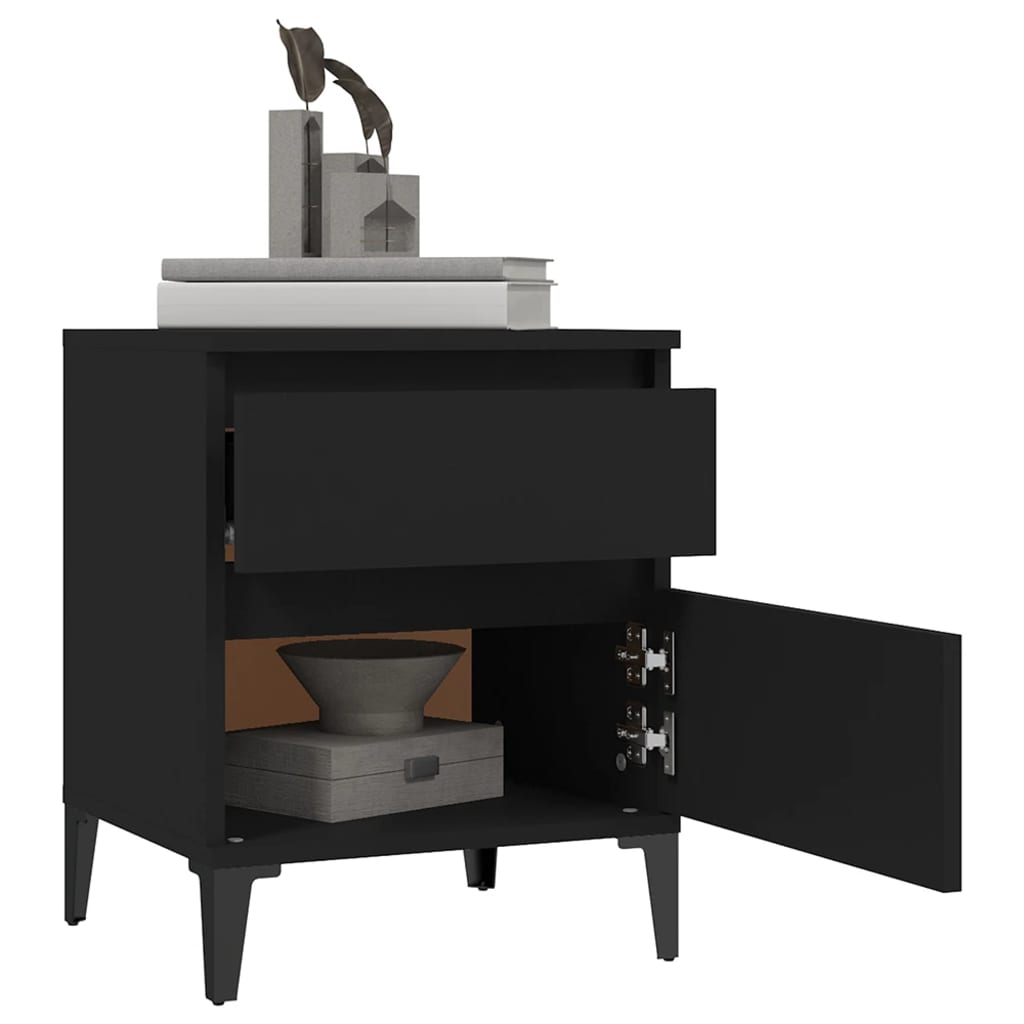 Bedside tables 2 pcs. Black 40x35x50 cm