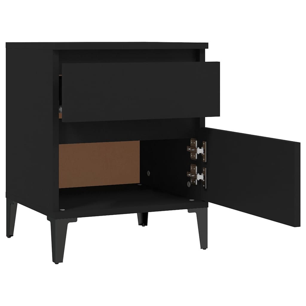 Bedside tables 2 pcs. Black 40x35x50 cm