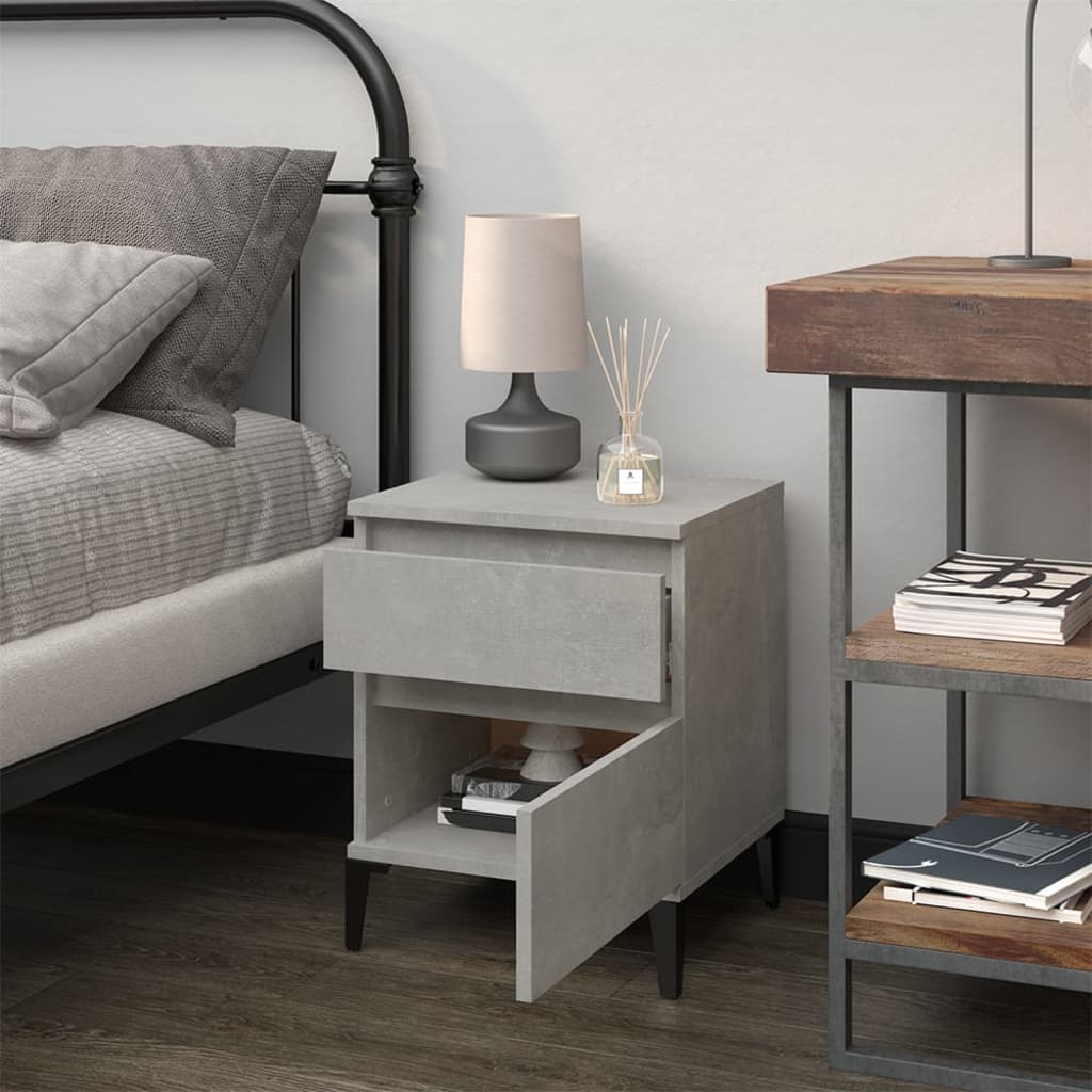 bedside table concrete gray 40x35x50 cm