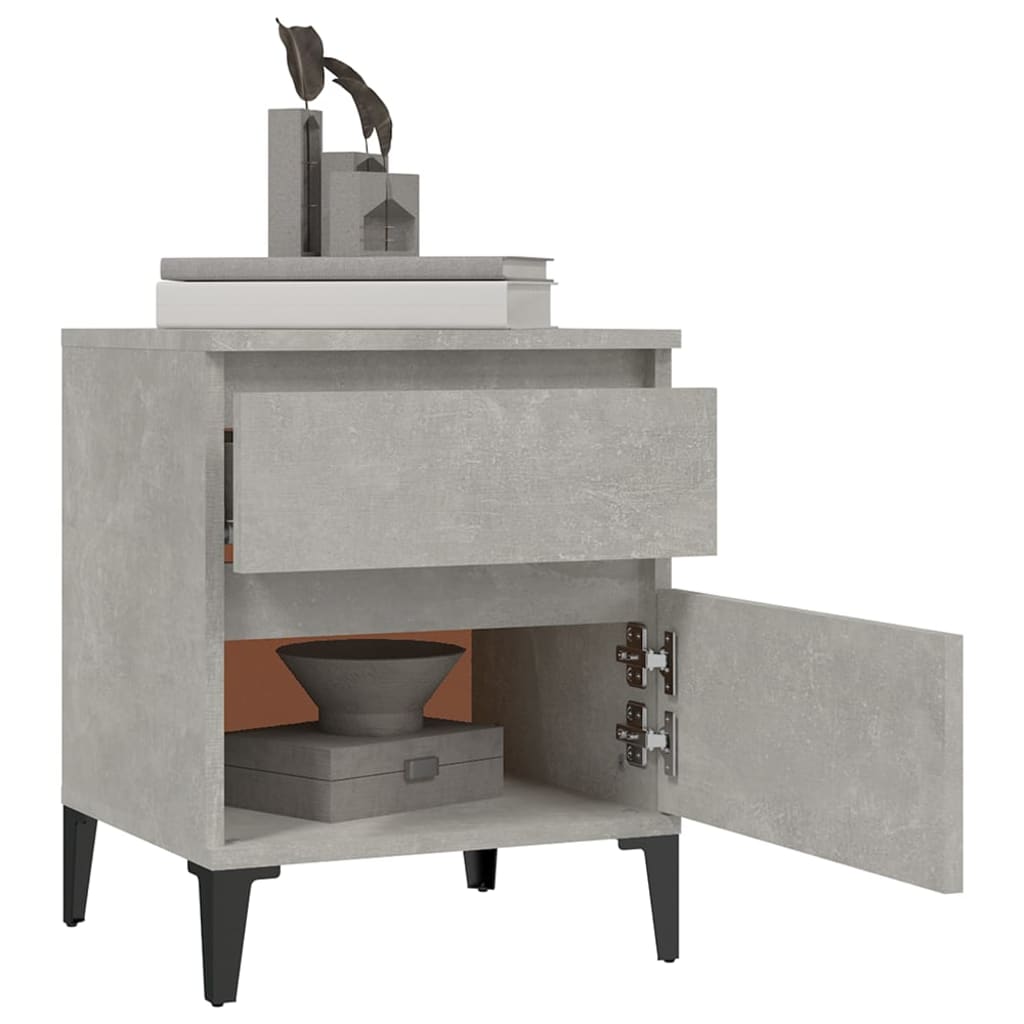 bedside table concrete gray 40x35x50 cm