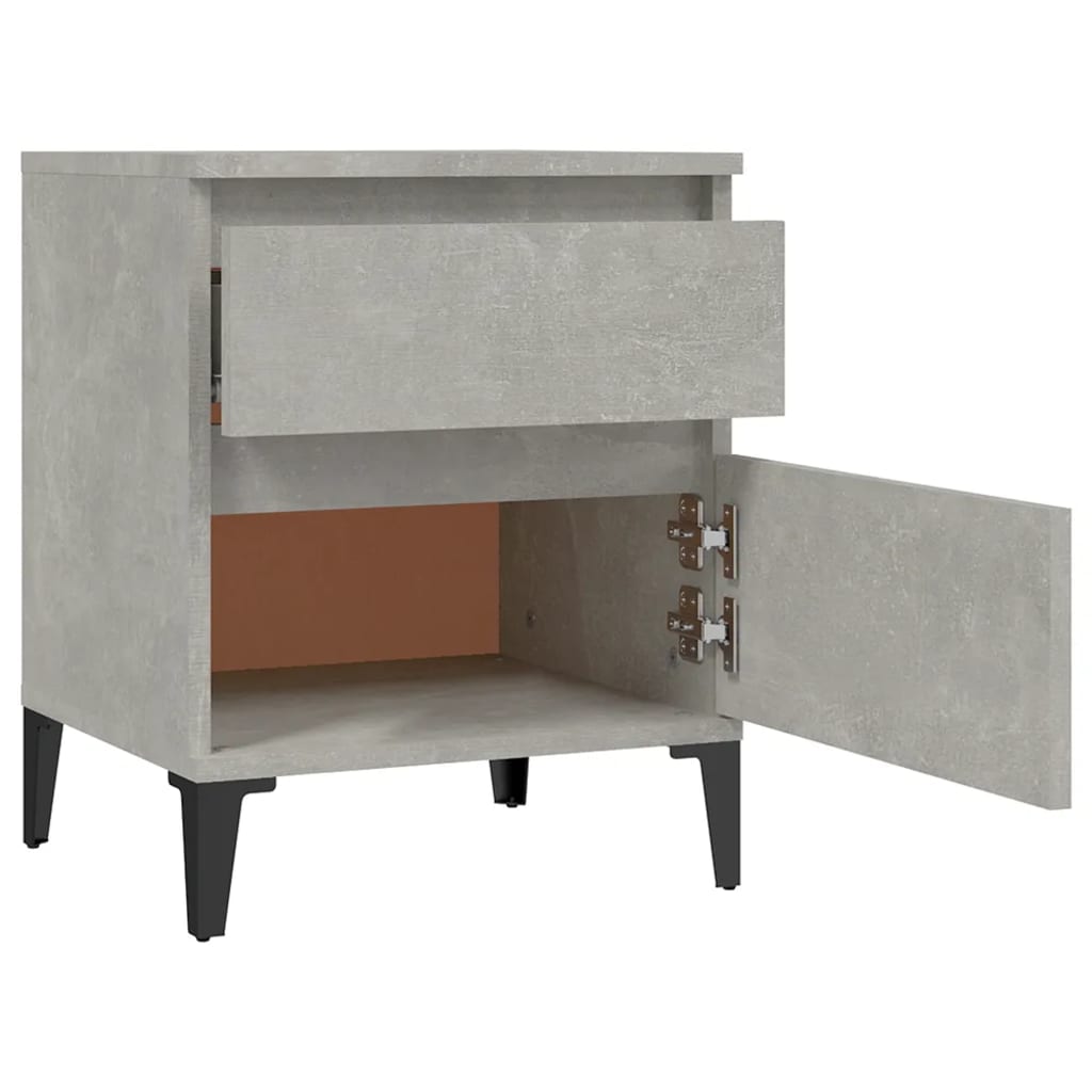 bedside table concrete gray 40x35x50 cm