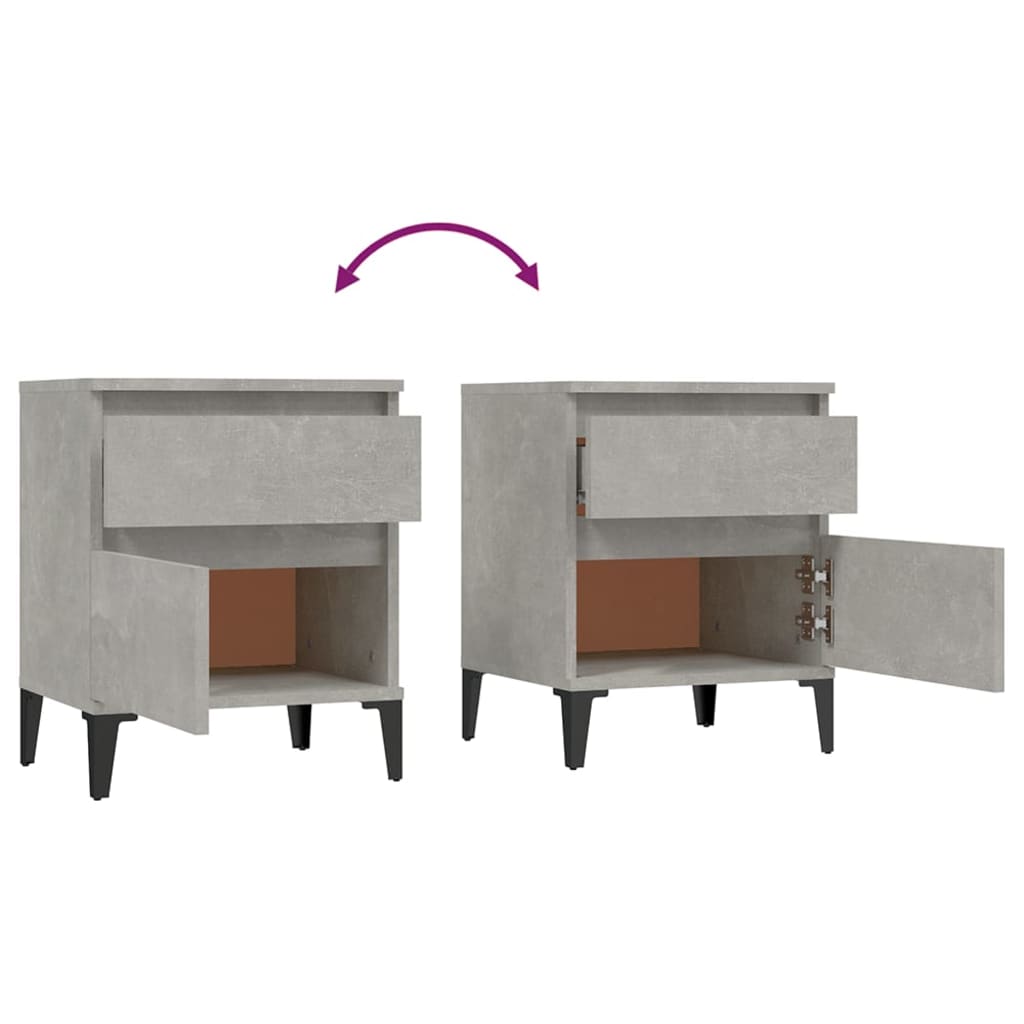 bedside table concrete gray 40x35x50 cm