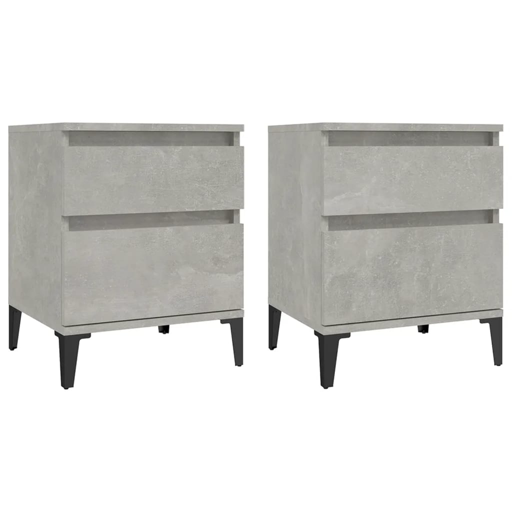 Bedside tables 2 pcs. Concrete grey 40x35x50 cm