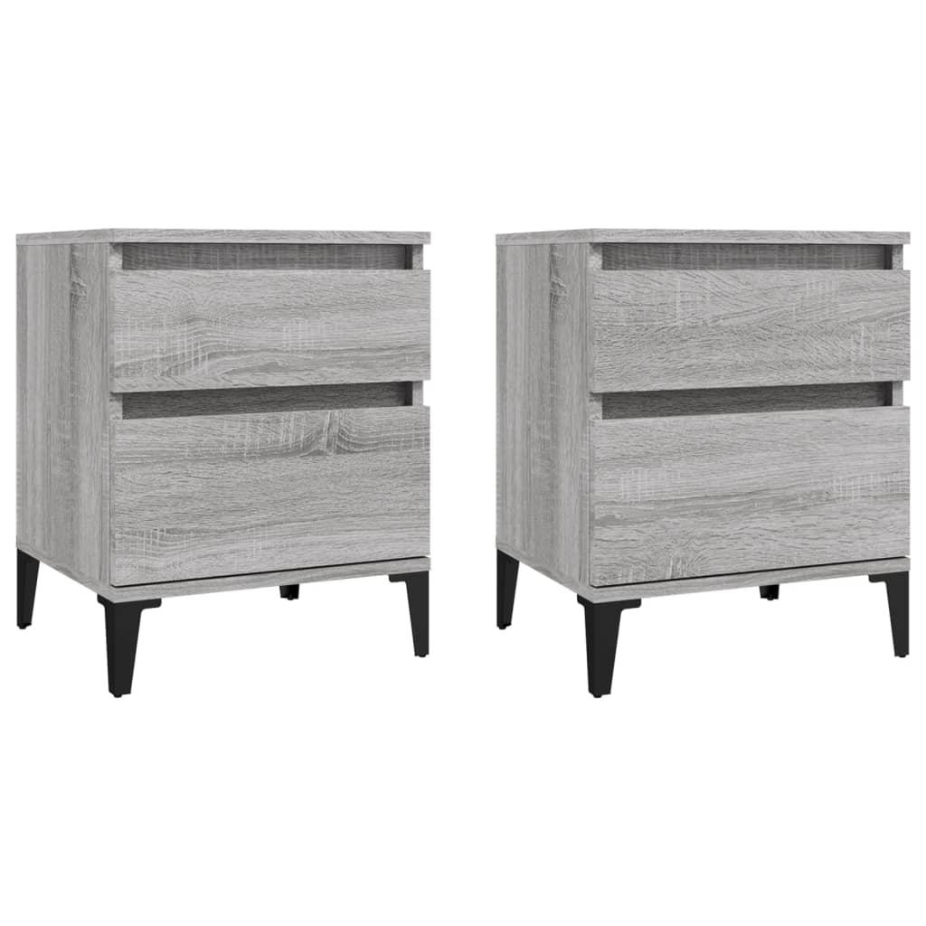 Bedside tables 2 pcs. Gray Sonoma 40x35x50 cm