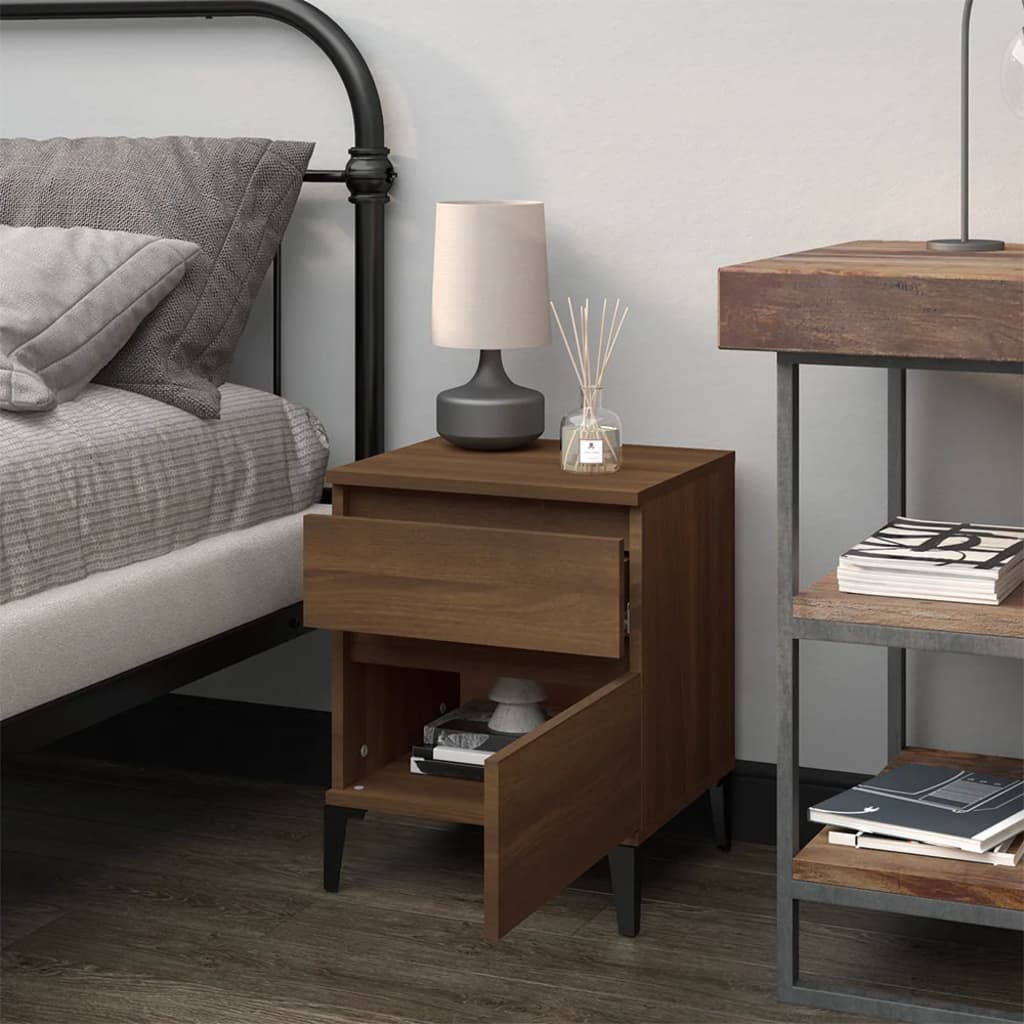 Bedside table brown oak look 40x35x50 cm