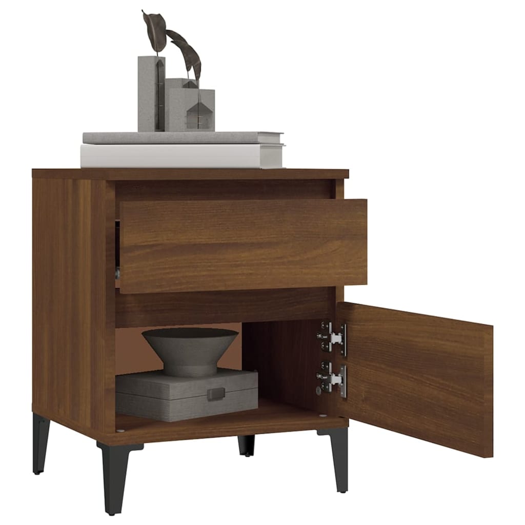 Bedside table brown oak look 40x35x50 cm