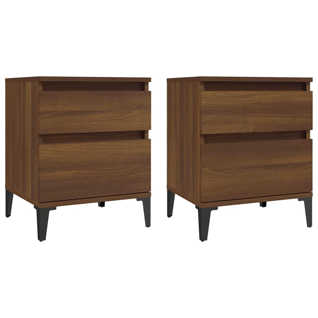 Bedside tables 2 pcs. Brown oak look 40x35x50 cm