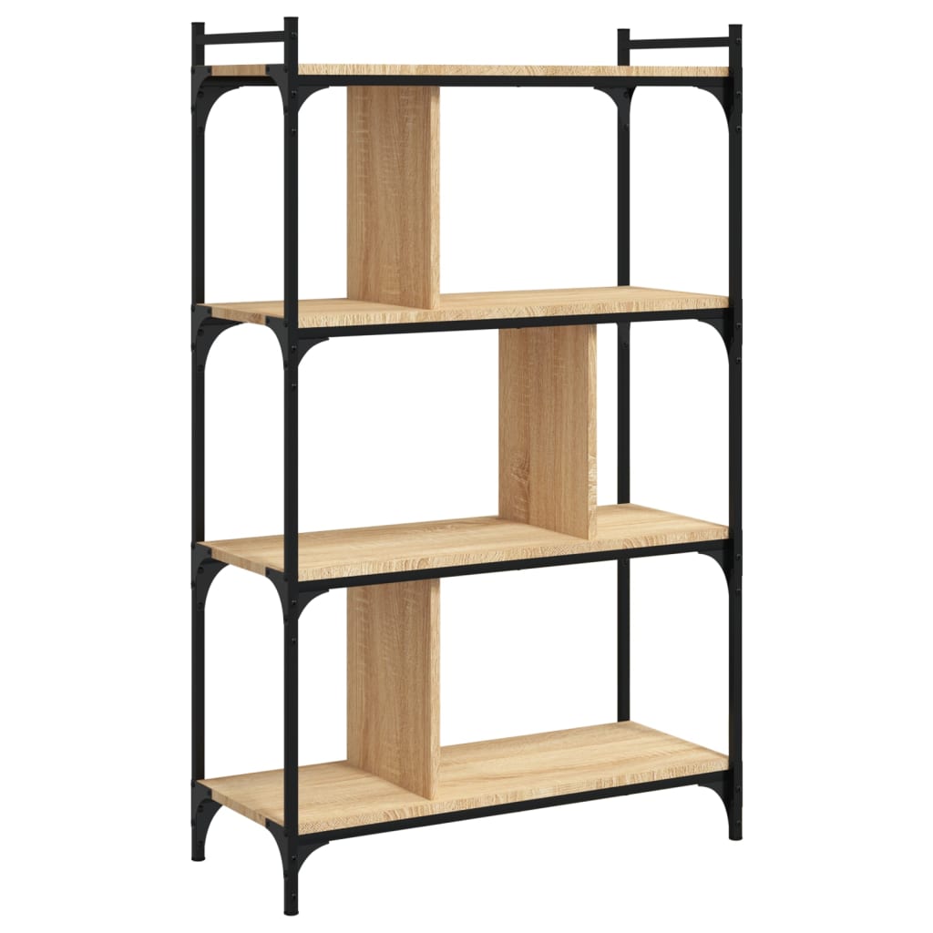 Bookcase 4 shelves Sonoma oak 76x32x123 cm wood material