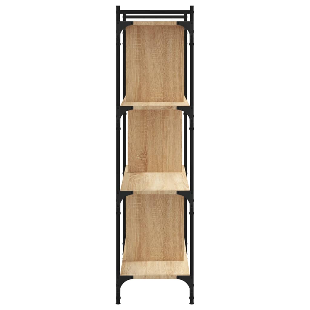 Bookcase 4 shelves Sonoma oak 76x32x123 cm wood material