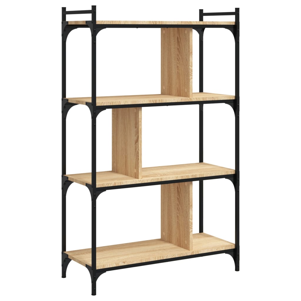 Bookcase 4 shelves Sonoma oak 76x32x123 cm wood material