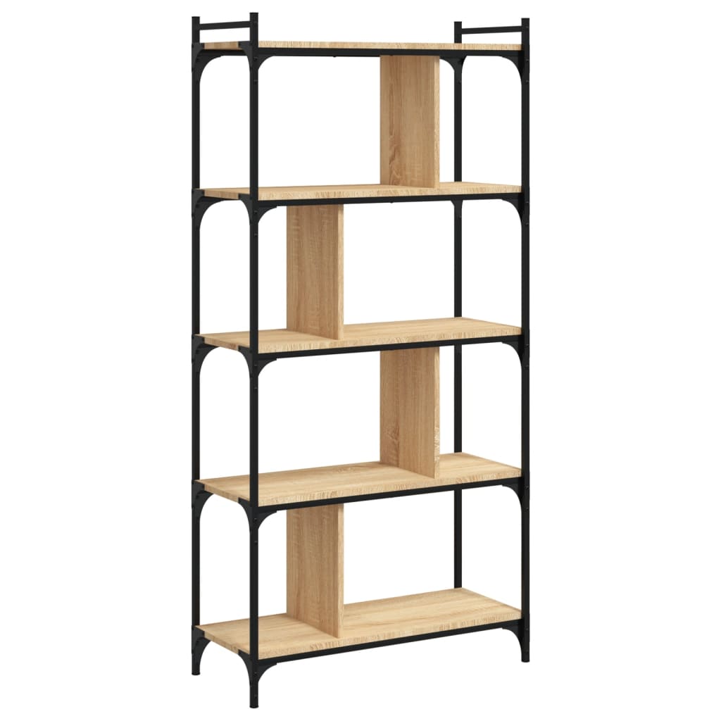 Bookcase 5 shelves Sonoma oak 76x32x158 cm wood material