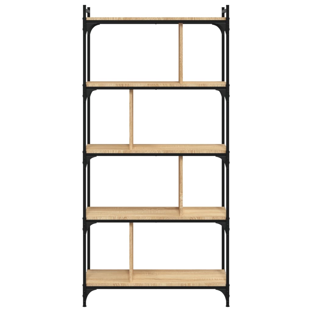 Bookcase 5 shelves Sonoma oak 76x32x158 cm wood material