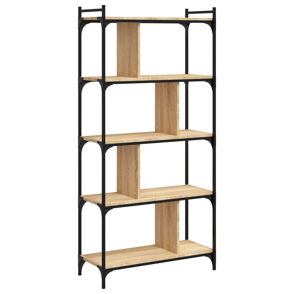 Bookcase 5 shelves Sonoma oak 76x32x158 cm wood material