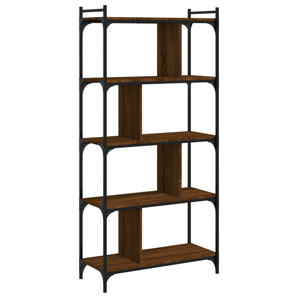 Bücherregal 5 Böden Braun Eiche-Optik 76x32x158cm Holzwerkstoff