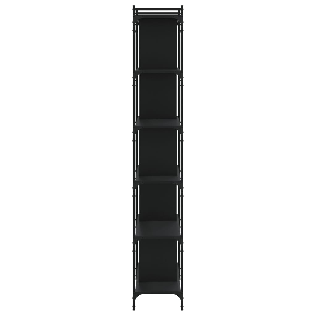 Bookcase 6 Shelves Black 76x32x192 cm Wood Material