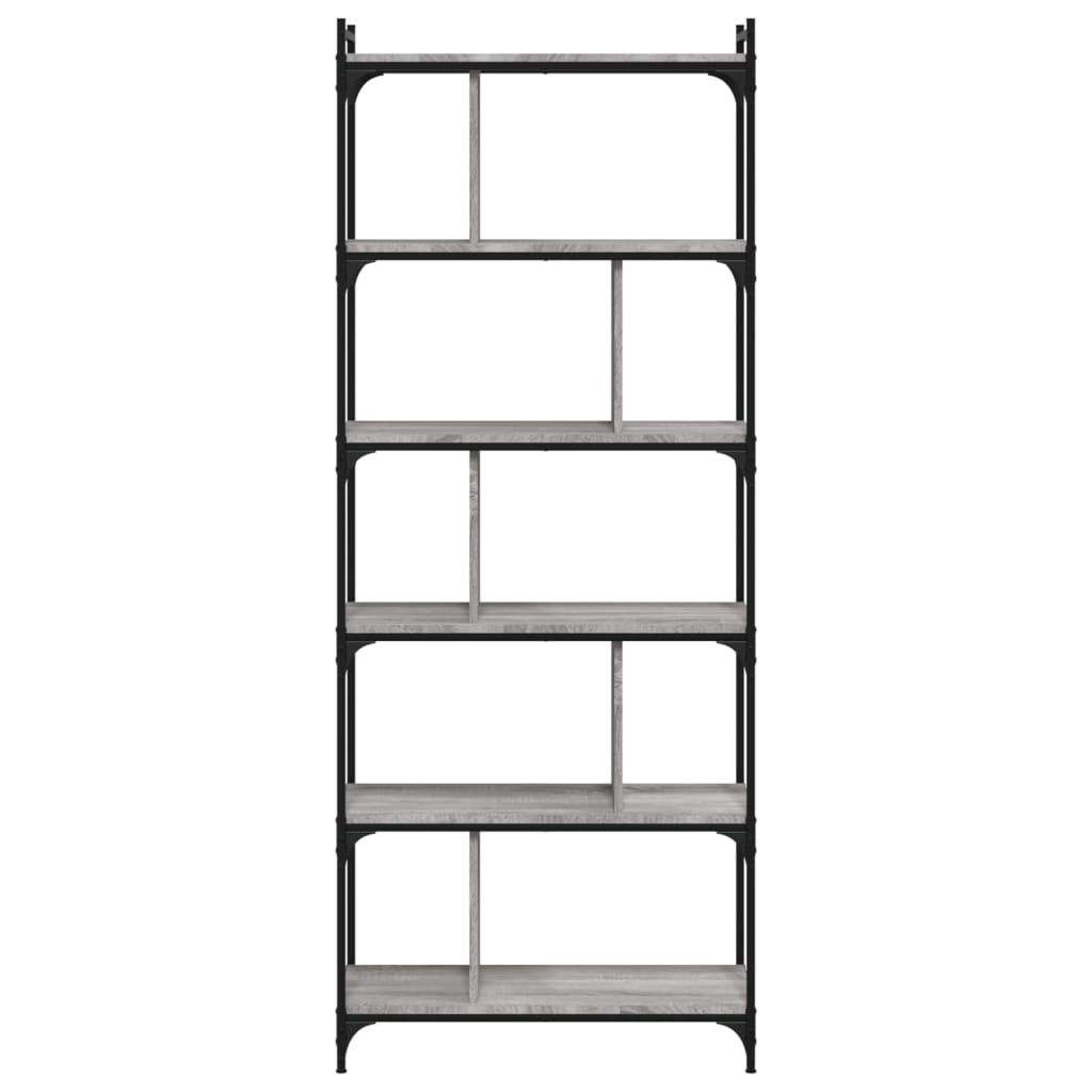 Bücherregal 6 Böden Grau Sonoma 76x32x192 cm Holzwerkstoff