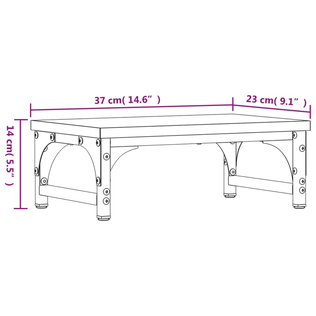 Monitor Stand Gray Sonoma 37x23x14 cm Wood Material