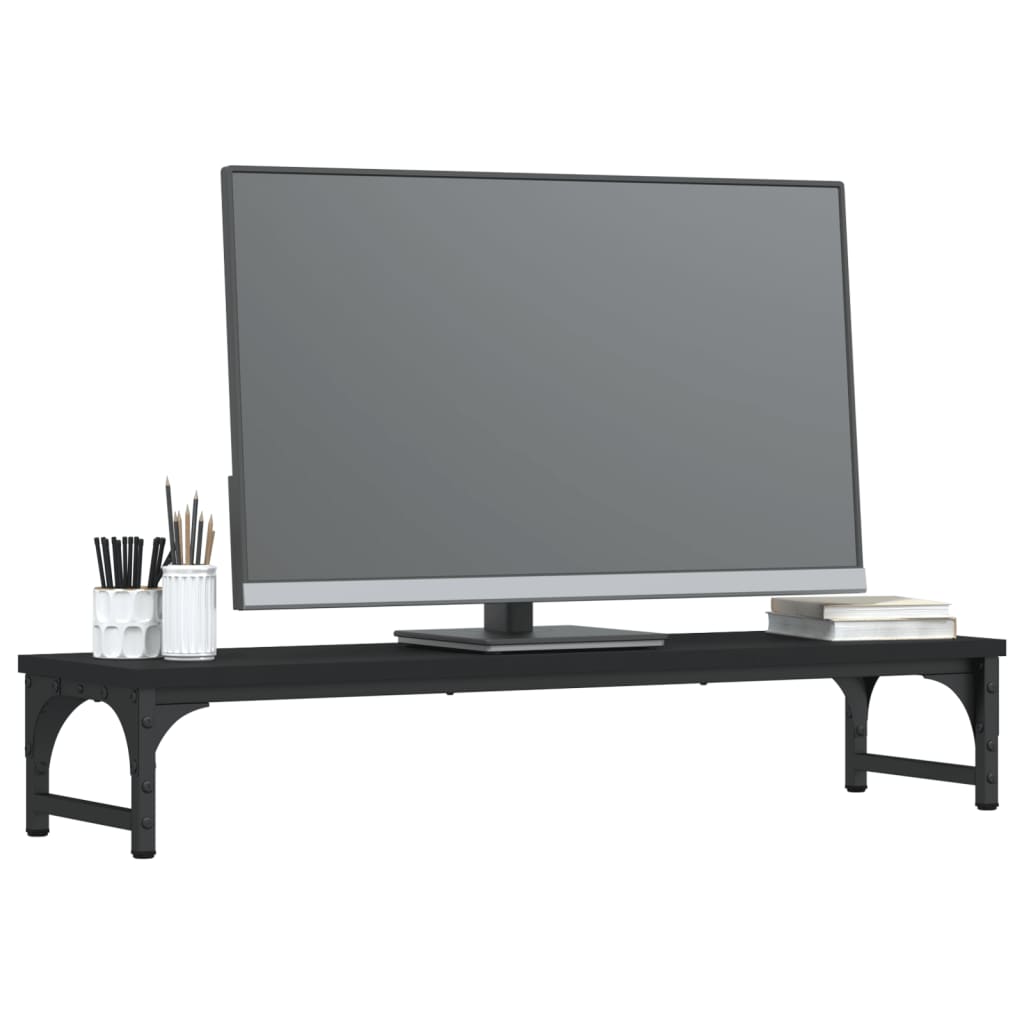 Monitor Stand Black 85x23x15.5 cm Wood Material