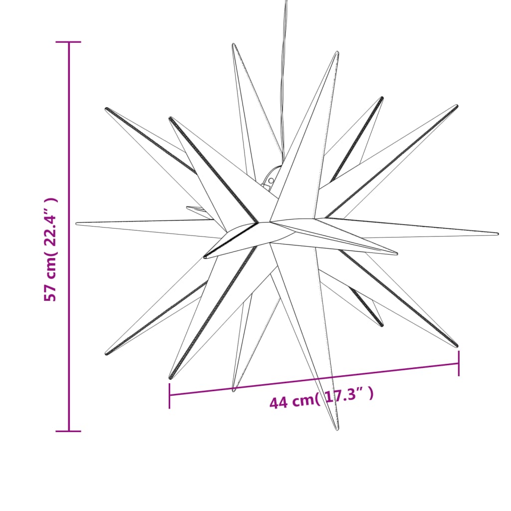 LED Christmas Star Foldable Yellow 57 cm