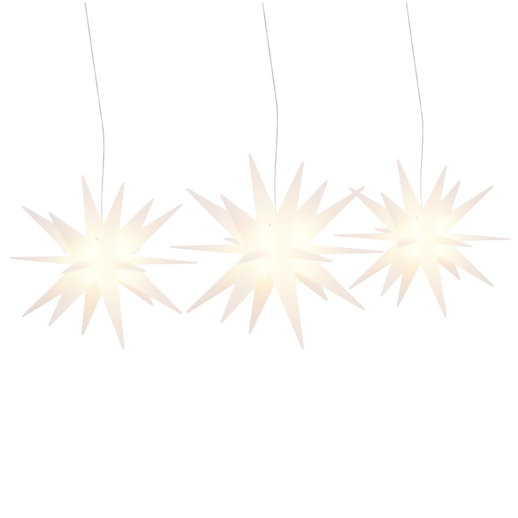 LED Christmas Stars 3 pcs. Foldable White