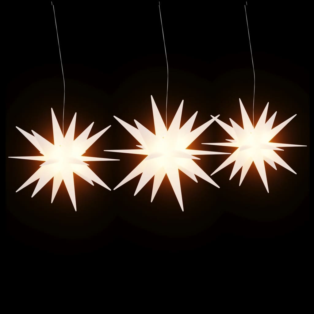 LED Christmas Stars 3 pcs. Foldable White