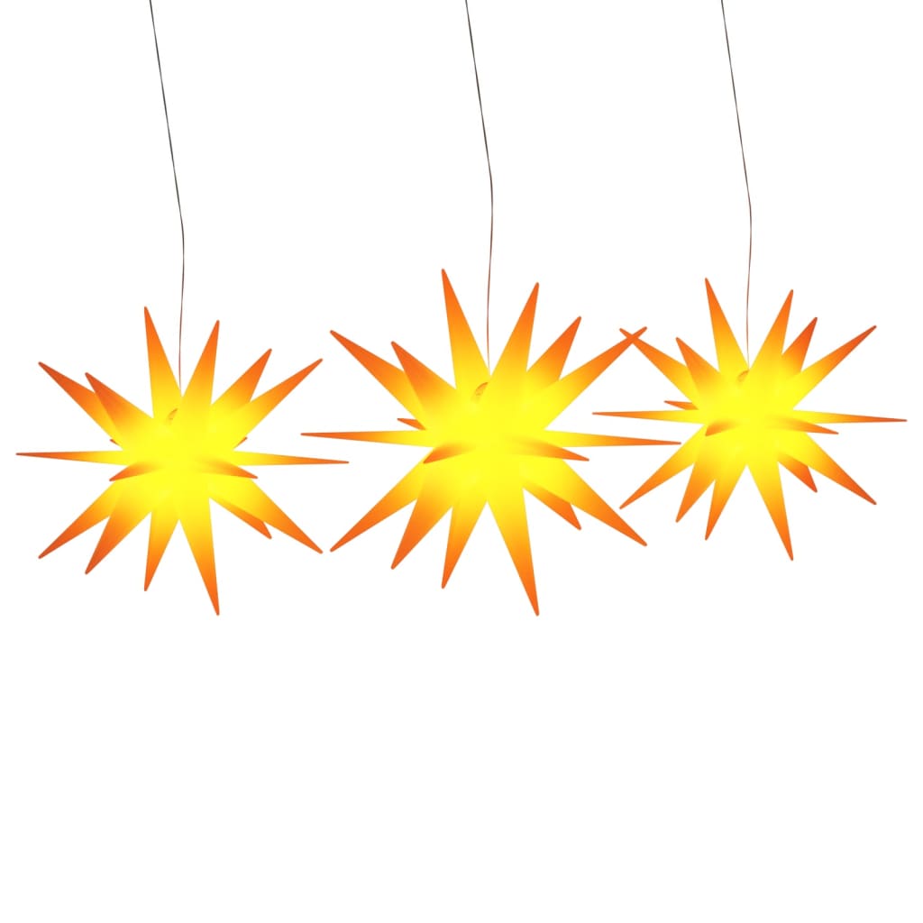 LED Christmas Stars 3 pcs. Foldable Yellow