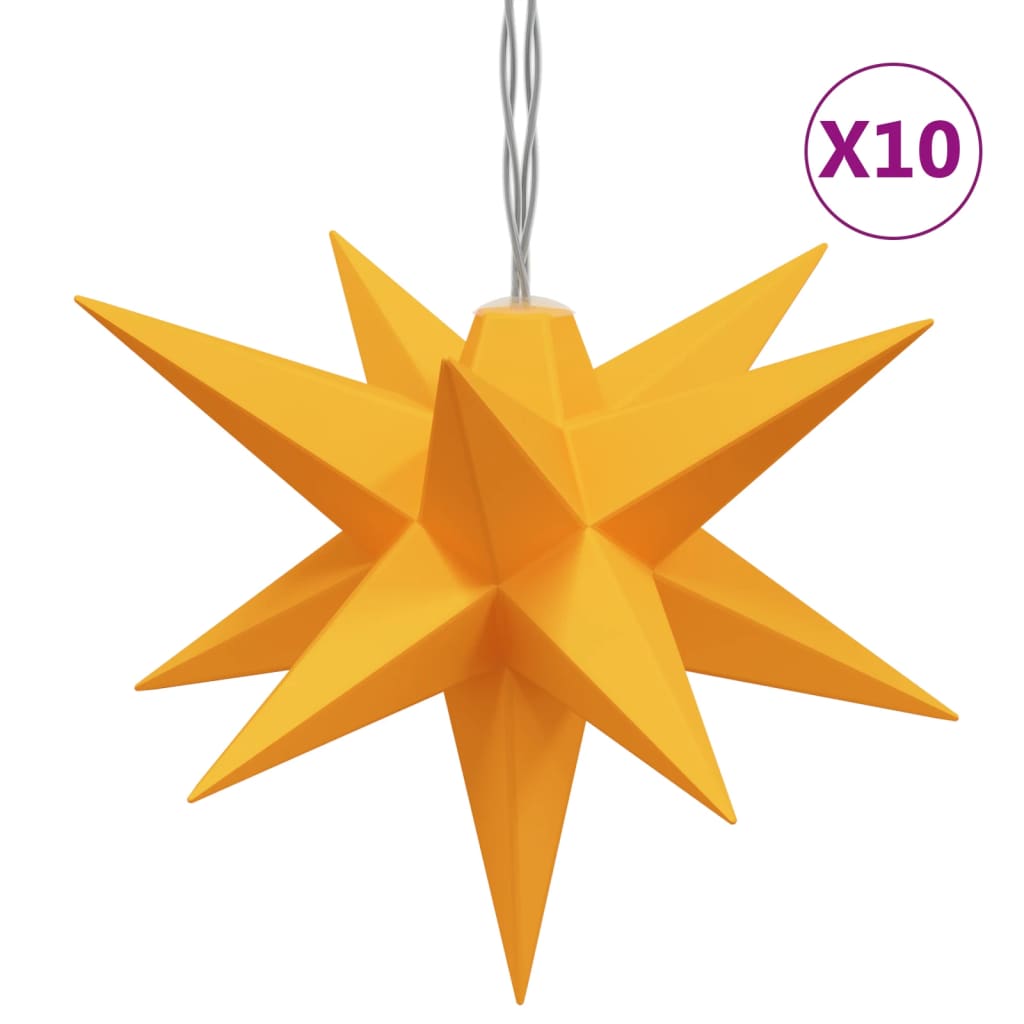 LED Christmas star with 10 LEDs yellow 10 cm