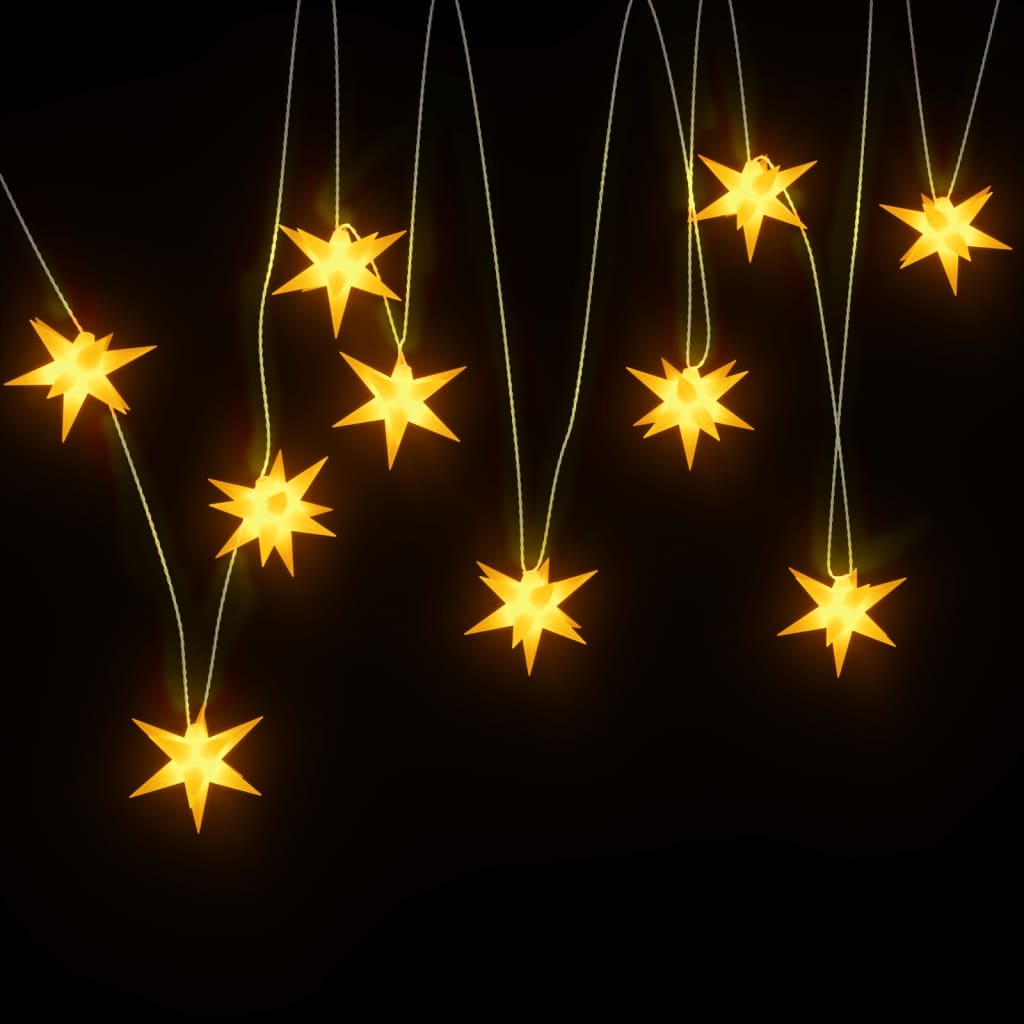 LED Christmas star with 10 LEDs yellow 10 cm