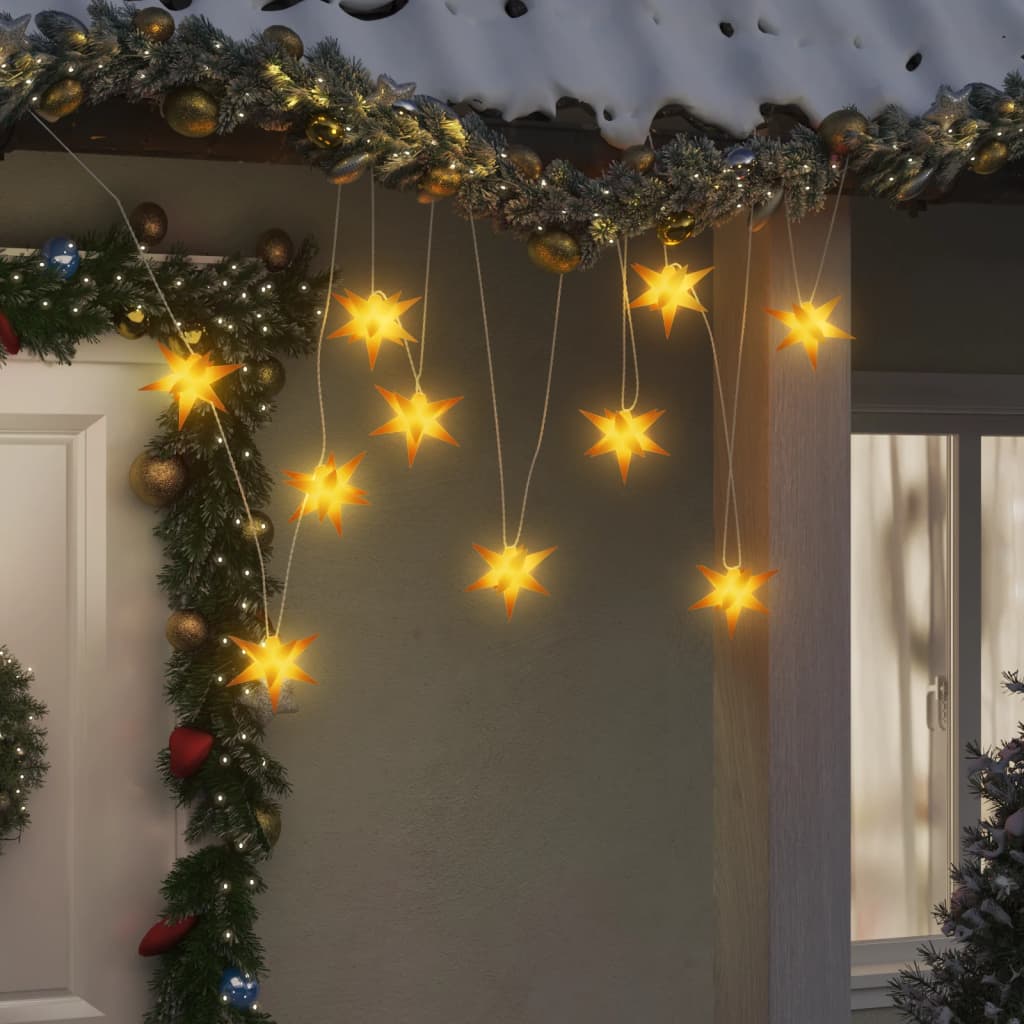 LED Christmas star with 10 LEDs yellow 10 cm