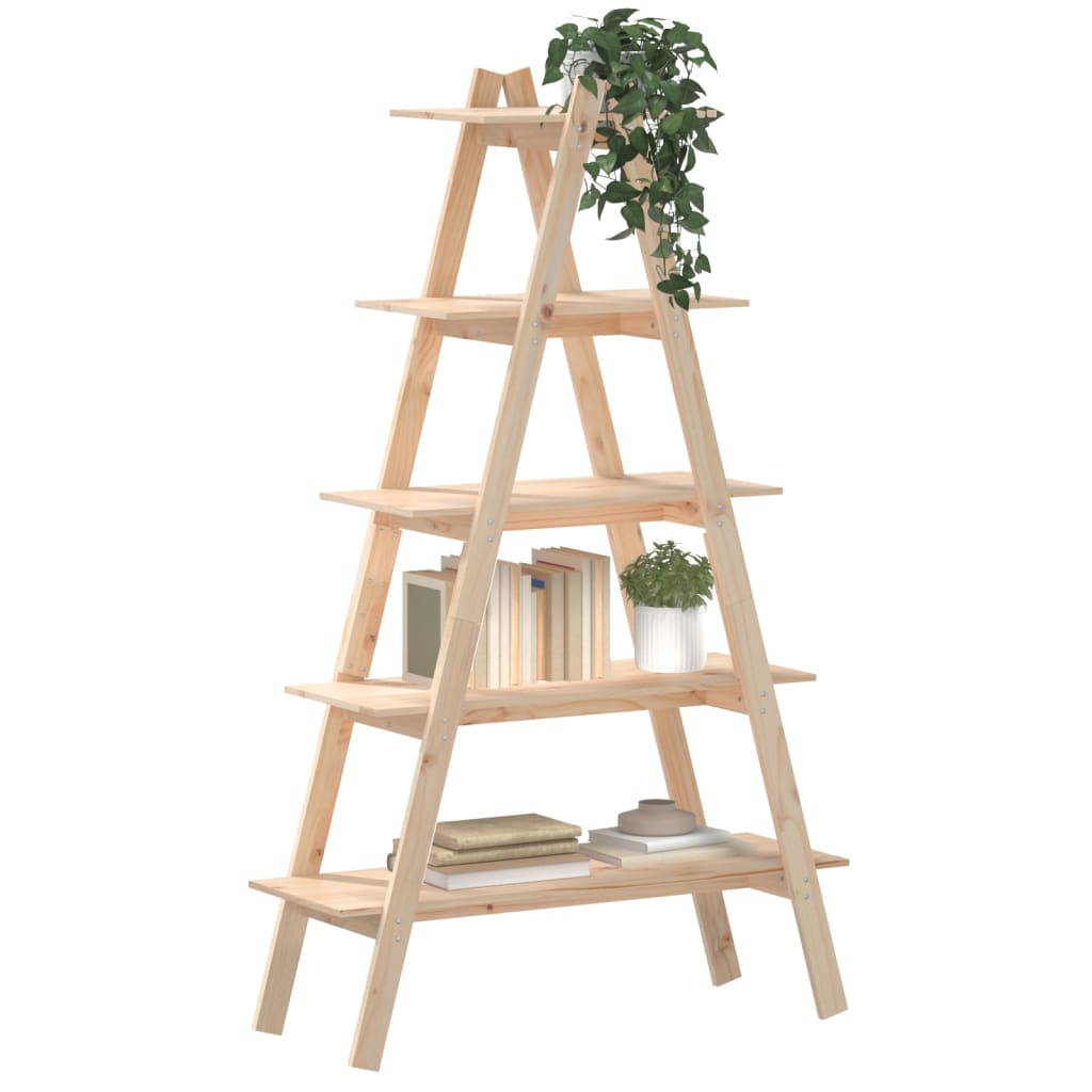 Shelf with 5 shelves A-shape 110x40x180.5 cm solid pine