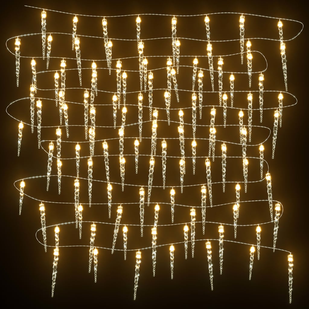 Icicle Fairy Lights 100 LEDs Warm White 10 m Acrylic PVC