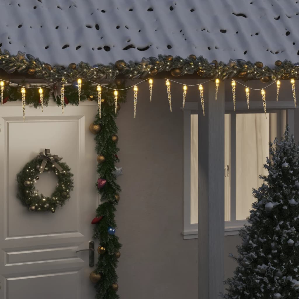 Icicle Fairy Lights 100 LEDs Warm White 10 m Acrylic PVC