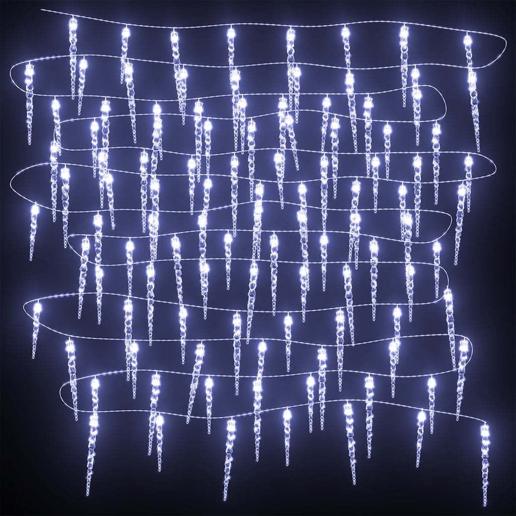 Icicle light chain 200 LEDs cold white 20 m acrylic PVC