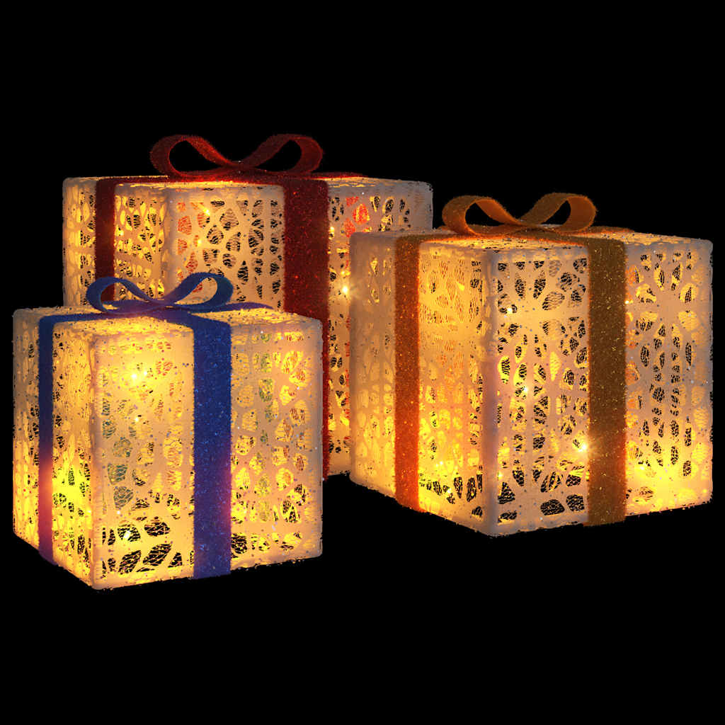 Illuminated Gift Boxes 3 pcs. 64 LEDs Warm White