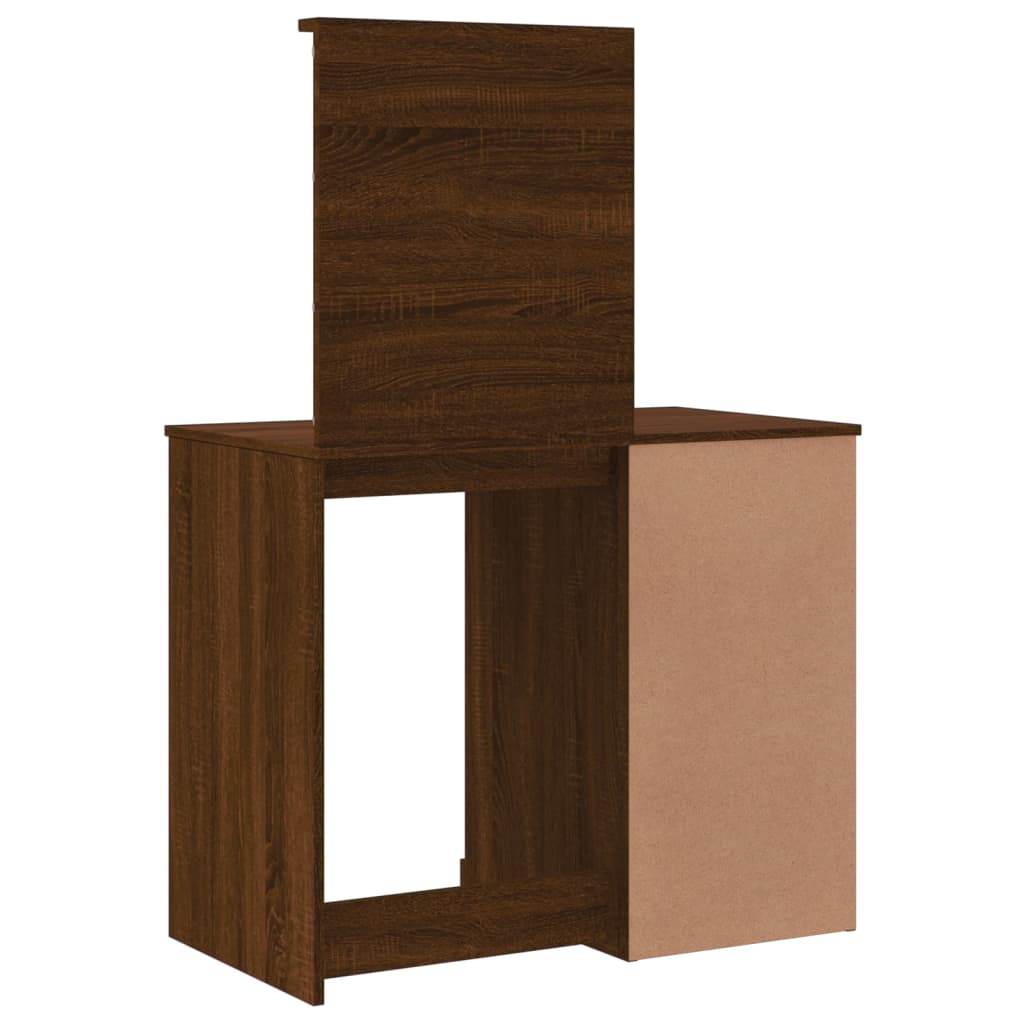 Dressing table with LED lights brown oak look 90x42x132.5 cm