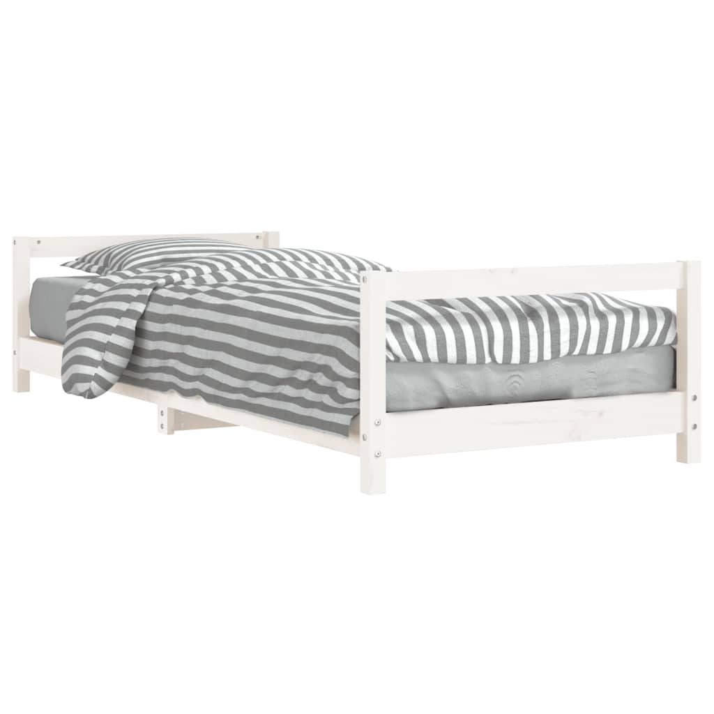 Children's bed white 90x200 cm solid pine wood