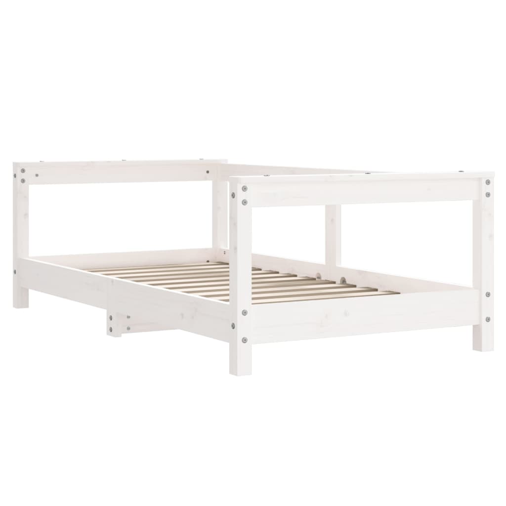 Children's bed white 70x140 cm solid pine wood