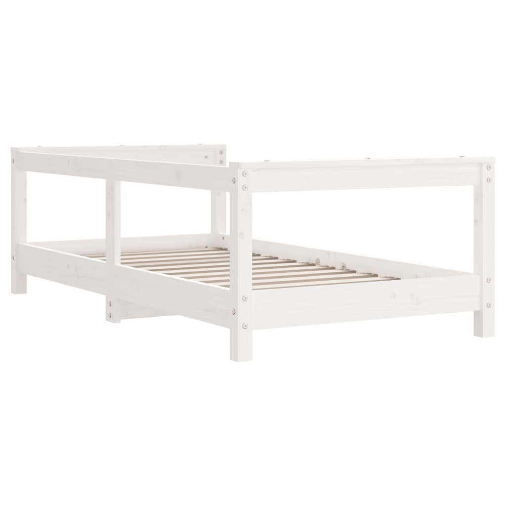 Children's bed white 70x140 cm solid pine wood