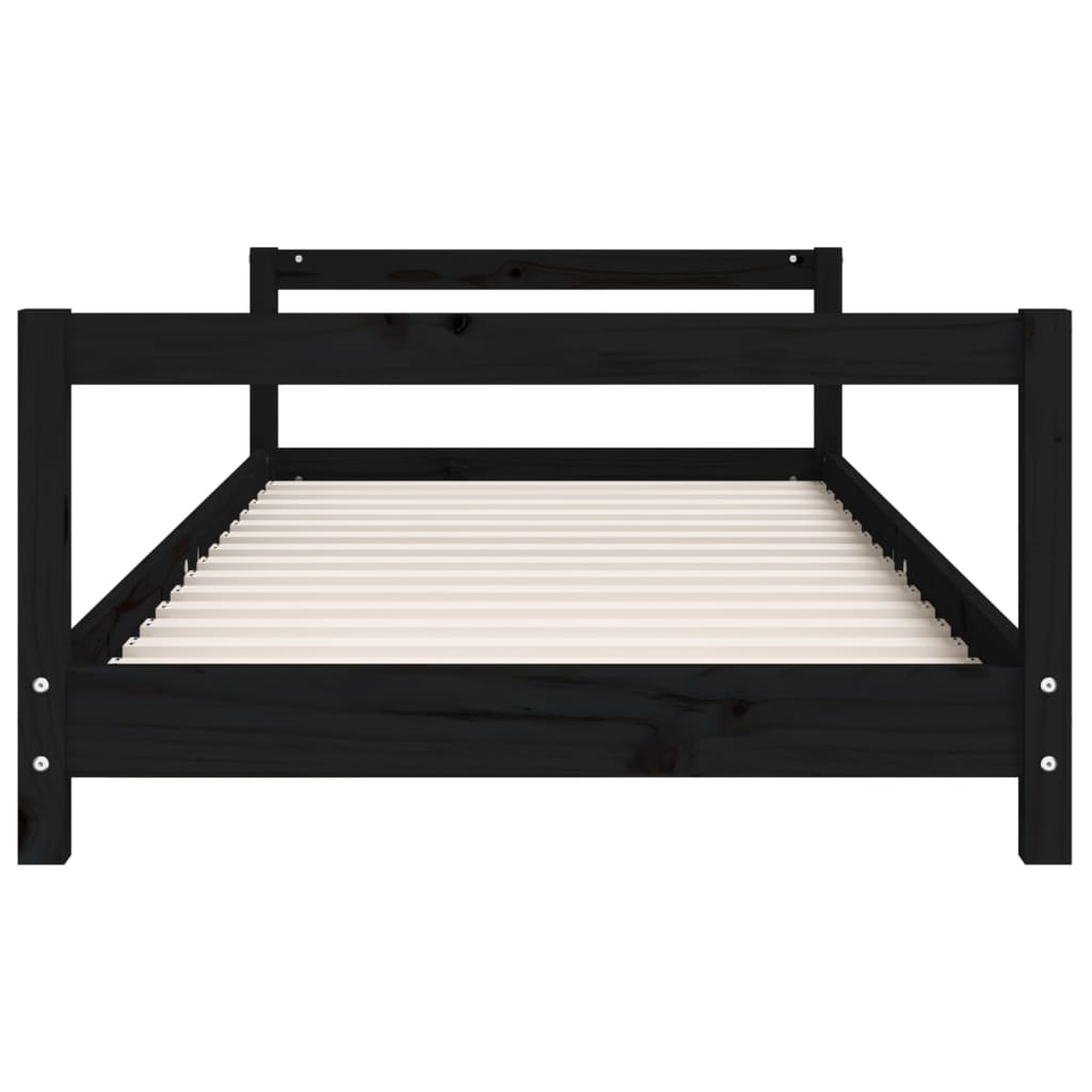 Children's bed black 80x160 cm solid pine wood